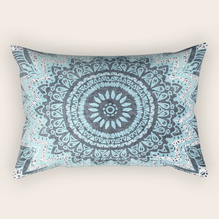 BOHOCHIC MANDALA IN BLUE Rectangular Pillow Gallery Image 2