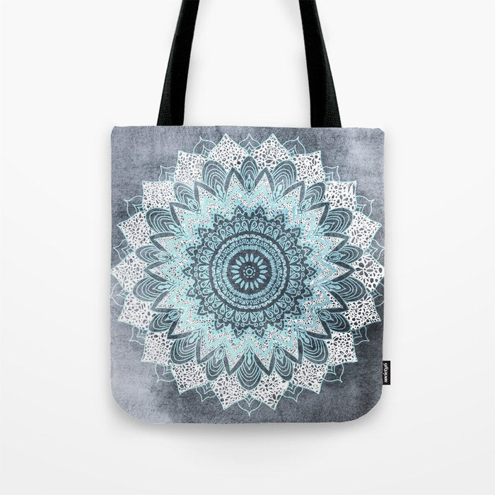 BOHOCHIC MANDALA IN BLUE Tote Bag Gallery Image 1