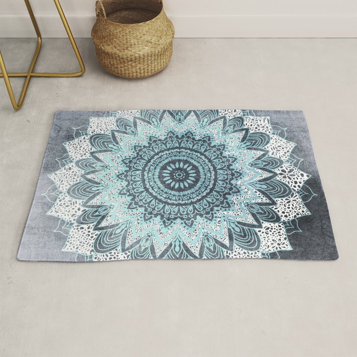BOHOCHIC MANDALA IN BLUE Rug Gallery Image 1