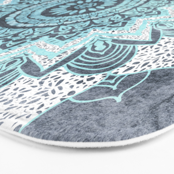 BOHOCHIC MANDALA IN BLUE Bath Mat Gallery Image 3