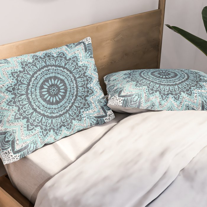 BOHOCHIC MANDALA IN BLUE Pillow Sham Gallery Image 2