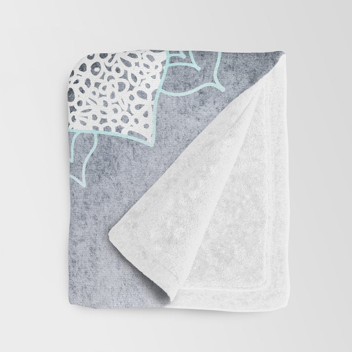 BOHOCHIC MANDALA IN BLUE Throw Blanket Gallery Image 3