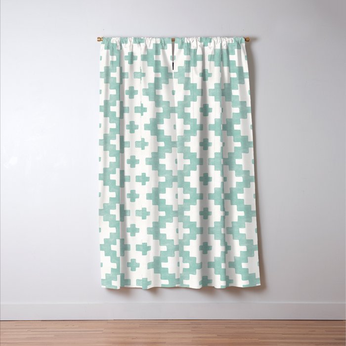 Taos - Turquoise  Window Curtain Gallery Image 3