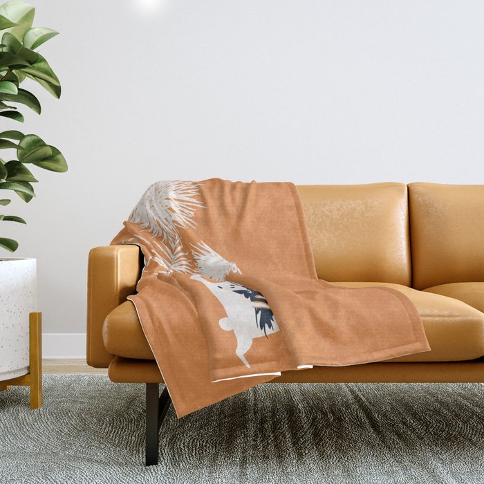 Bunny and Dandelion Bouquet Throw Blanket Gallery Image 1