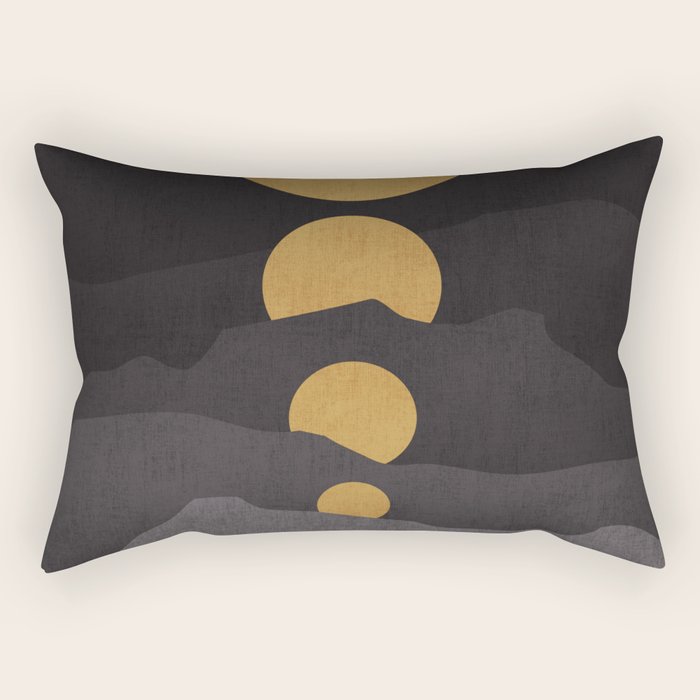 Rise of the golden moon Rectangular Pillow Gallery Image 1