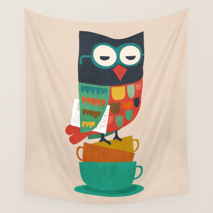Morning Owl Wall Tapestry Gallery Image 4