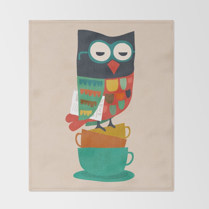 Morning Owl Throw Blanket Gallery Image 2