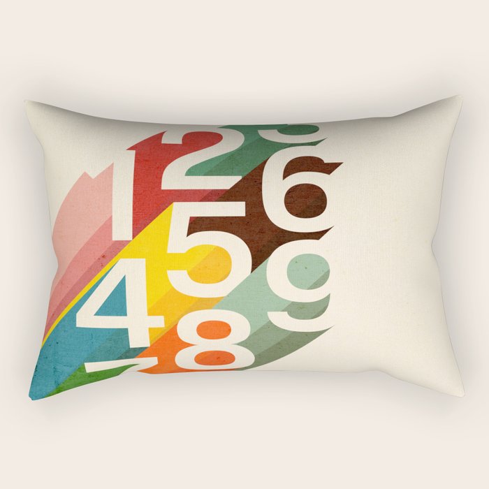 Retro Numbers Rectangular Pillow Gallery Image 1