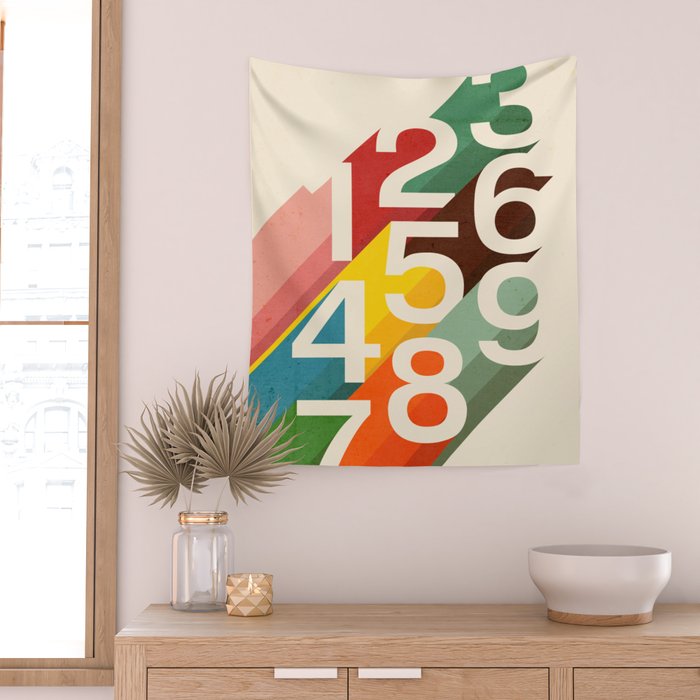 Retro Numbers Wall Tapestry Gallery Image 2
