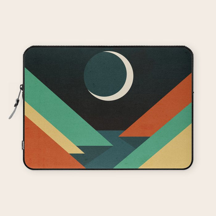 Quiet stream under crescent moon Laptop Sleeve Gallery Image 1