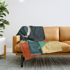 Quiet stream under crescent moon Throw Blanket Gallery Image 1