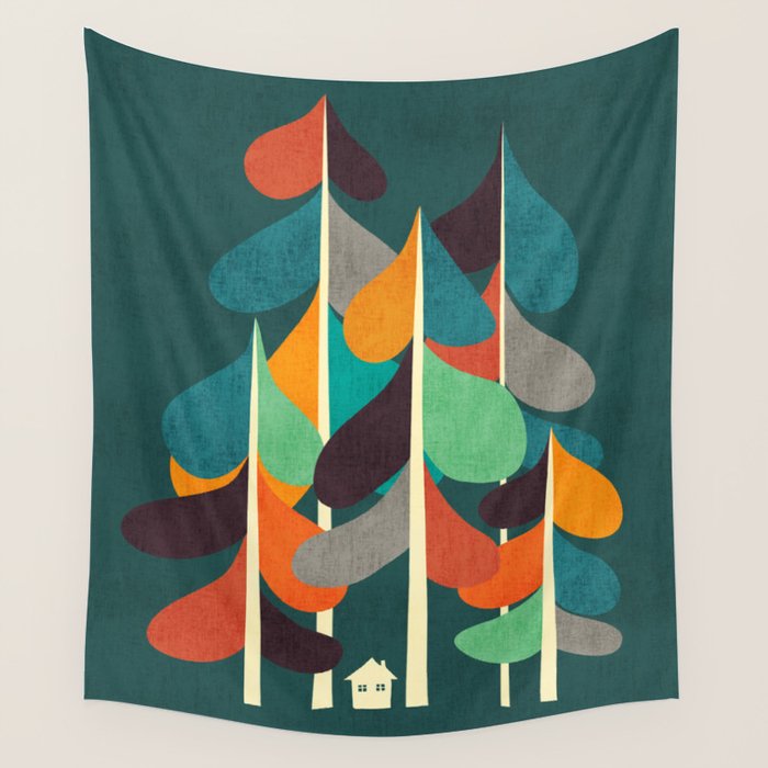 Cabin in the woods Wall Tapestry Gallery Image 1