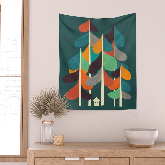 Cabin in the woods Wall Tapestry Gallery Image 2