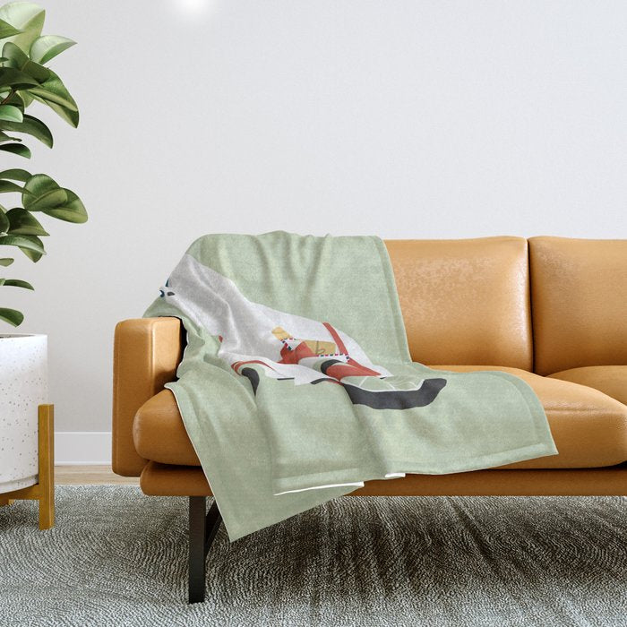 Polar bear postal express Throw Blanket Gallery Image 1
