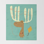 A moose ing Throw Blanket Gallery Image 2