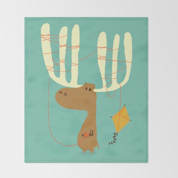 A moose ing Throw Blanket Gallery Image 2