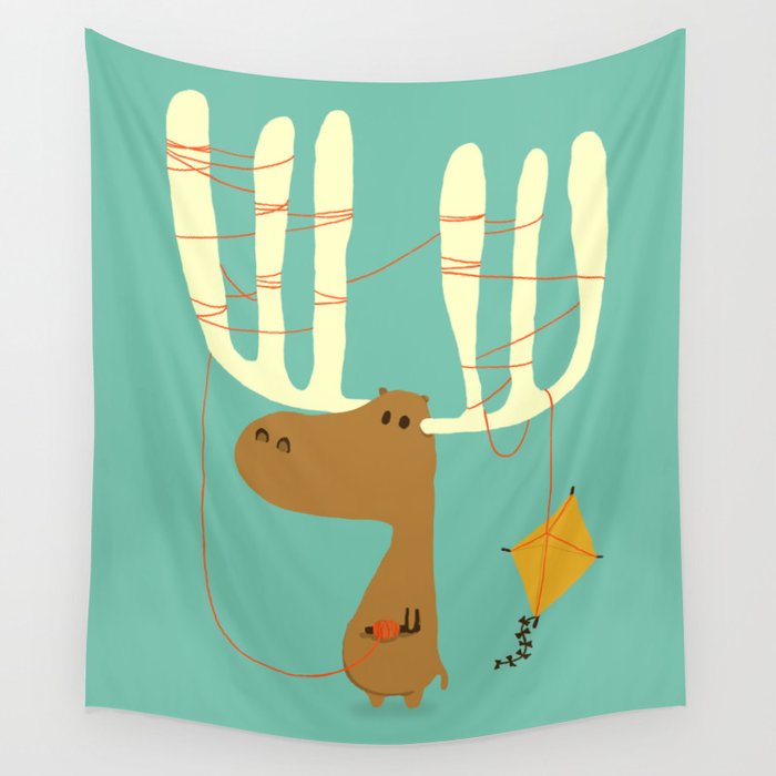 A moose ing Wall Tapestry Gallery Image 1