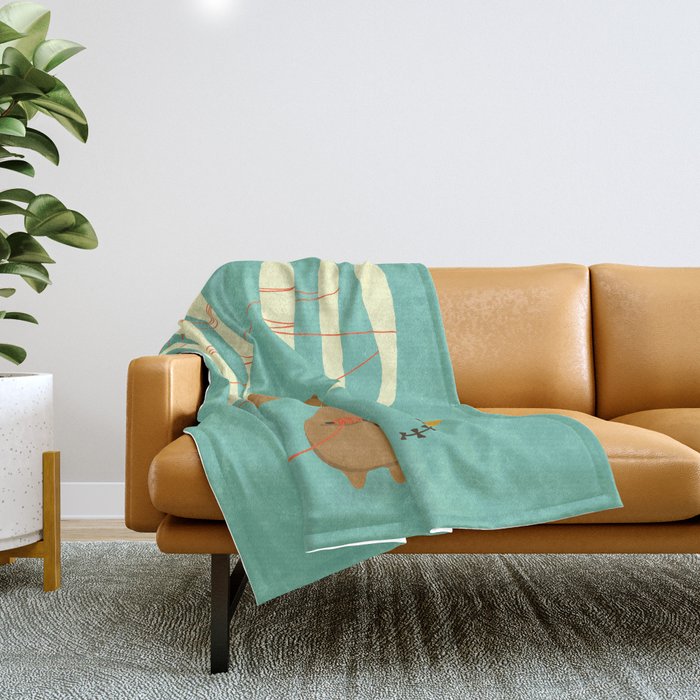 A moose ing Throw Blanket Gallery Image 1