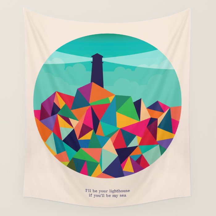 I'll be your lighthouse if you'll be my sea Wall Tapestry Gallery Image 1