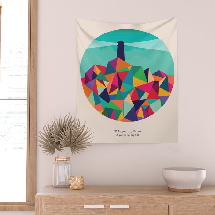 I'll be your lighthouse if you'll be my sea Wall Tapestry Gallery Image 2