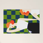 Moods, Checkers Girl Friends Chic Chess, Modern Bohemian Eclectic Woman Girl Boss, BFF Fashion Style Welcome Mat Gallery Image 1