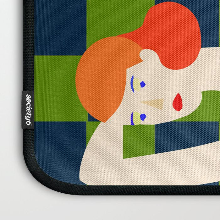 Moods, Checkers Girl Friends Chic Chess, Modern Bohemian Eclectic Woman Girl Boss, BFF Fashion Style Laptop Sleeve Gallery Image 3