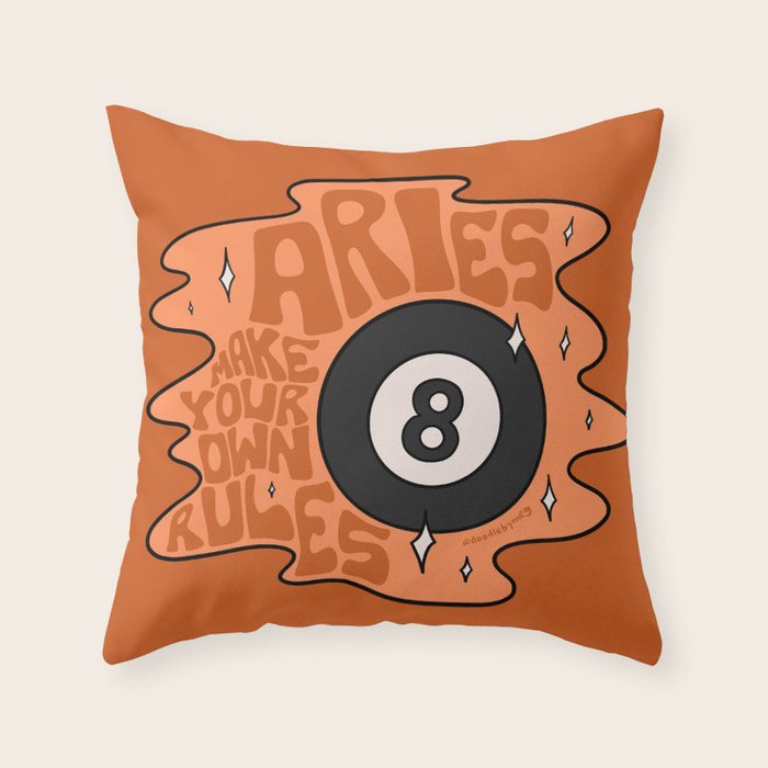 Aries Magic 8 Ball Throw Pillow Gallery Image 1