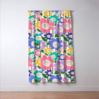 Flowerscape field - pastel Window Curtain Gallery Image 3