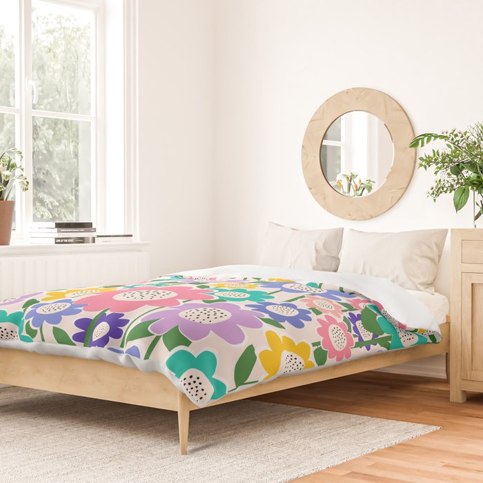 Flowerscape field - pastel Duvet Cover Gallery Image 2