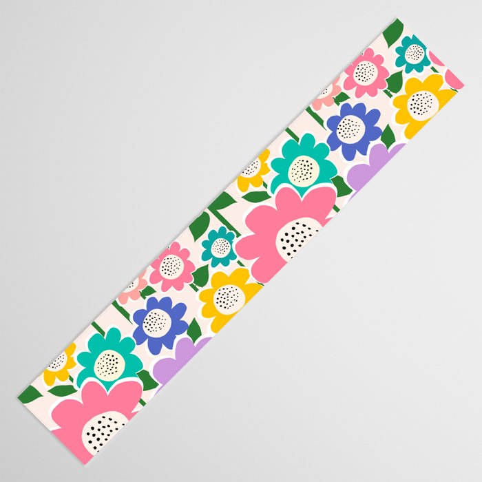 Flowerscape field - pastel Table Runner Gallery Image 3