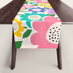 Flowerscape field - pastel Table Runner Gallery Image 1