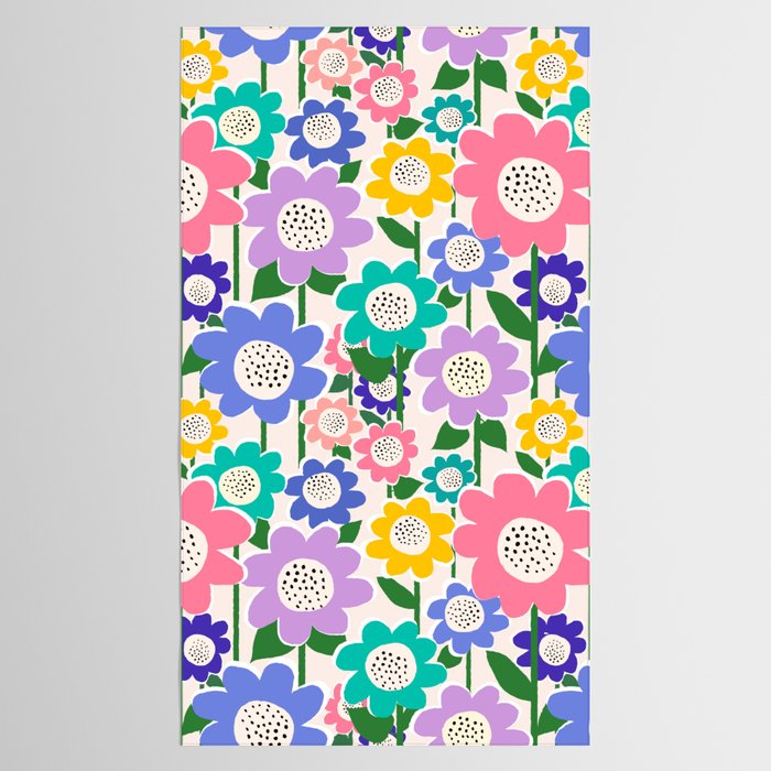 Flowerscape field - pastel Tablecloth Gallery Image 2