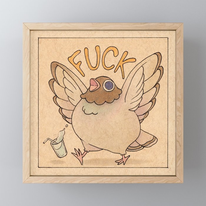 'Fuck' Pigeon 04 Mini Art Print Gallery Image 1