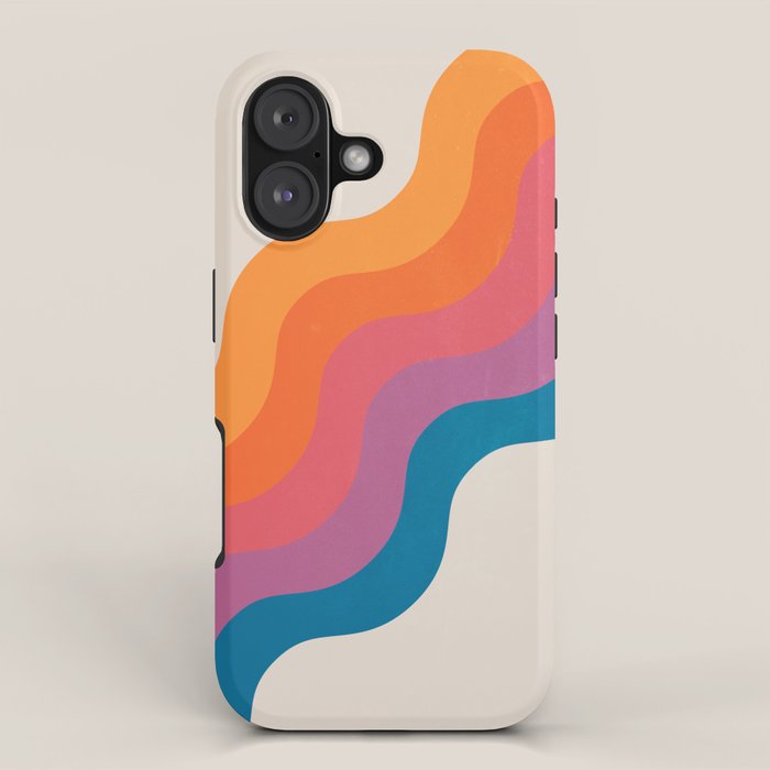 Vintage California Sun: Slanted Stripes iPhone Case Gallery Image 1