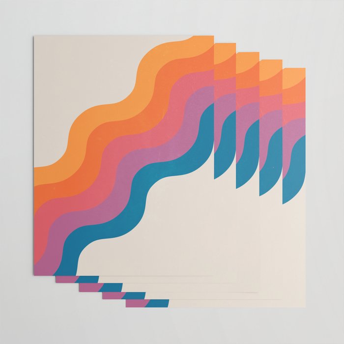 Vintage California Sun: Slanted Stripes Wrapping Paper Gallery Image 3