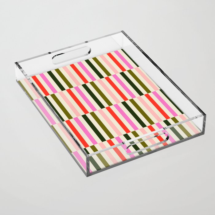 Holly Jolly Stripes Acrylic Tray Gallery Image 1