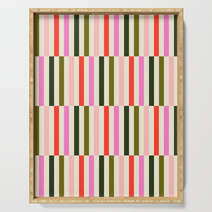 Holly Jolly Stripes Serving Tray Gallery Image 1