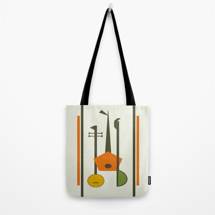 Mid-Century Modern Art Musical Strings Tote Bag Gallery Image 2