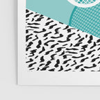 Sportin' - retro minimal pastel neon throwback memphis style pop art tennis sport court player Poster Gallery Image 3