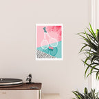 Sportin' - retro minimal pastel neon throwback memphis style pop art tennis sport court player Poster Gallery Image 2
