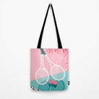 Sportin' - retro minimal pastel neon throwback memphis style pop art tennis sport court player Tote Bag Gallery Image 2