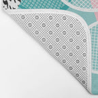 Sportin' - retro minimal pastel neon throwback memphis style pop art tennis sport court player Bath Mat Gallery Image 2