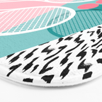 Sportin' - retro minimal pastel neon throwback memphis style pop art tennis sport court player Bath Mat Gallery Image 3