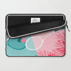 Sportin' - retro minimal pastel neon throwback memphis style pop art tennis sport court player Laptop Sleeve Gallery Image 2