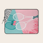 Sportin' - retro minimal pastel neon throwback memphis style pop art tennis sport court player Laptop Sleeve Gallery Image 1