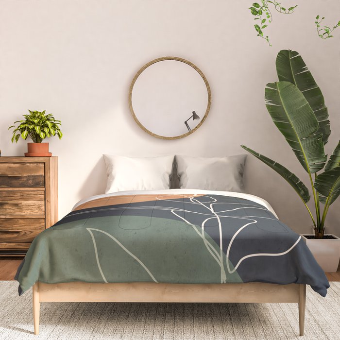 Abstract Art /Minimal Plant 102 Comforter Gallery Image 3
