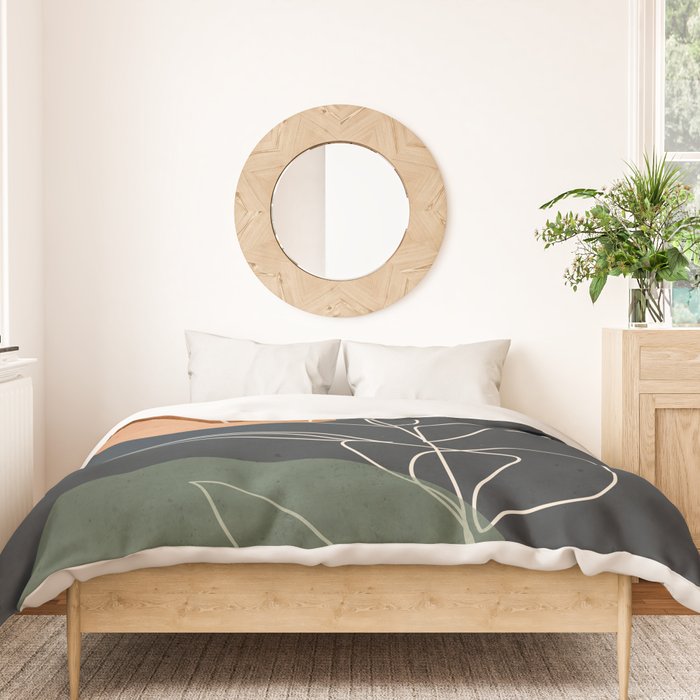 Abstract Art /Minimal Plant 102 Duvet Cover Gallery Image 3
