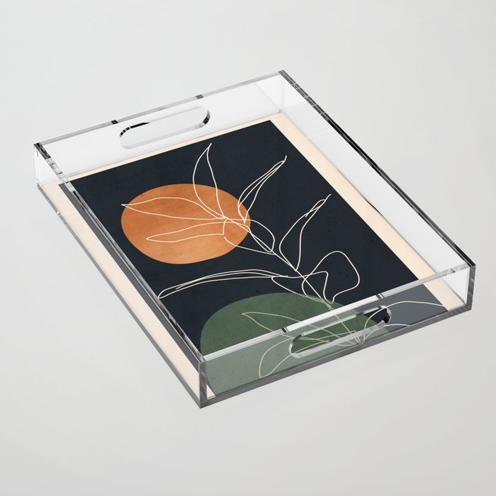 Abstract Art /Minimal Plant 102 Acrylic Tray Gallery Image 1