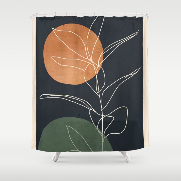 Abstract Art /Minimal Plant 102 Shower Curtain Gallery Image 1