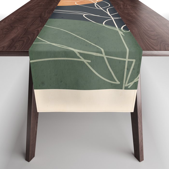 Abstract Art /Minimal Plant 102 Table Runner Gallery Image 1